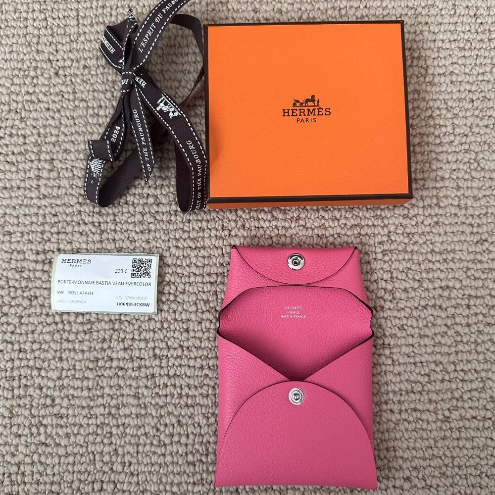 Brand New Hermes Bastia in Rose Azalee Evercolor
